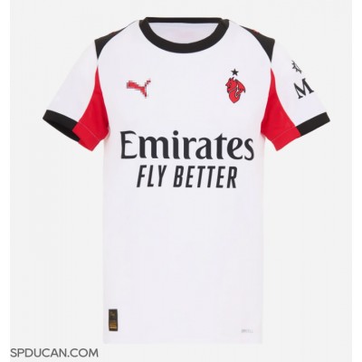Zenski Nogometni Dres AC Milan Santiago Gimenez #7 Gostujuci 2025-26 Kratak Rukav Zenski Nogometni Dres AC Milan Santiago Gimenez #7 Gostujuci 2025-26 Kratak Rukav